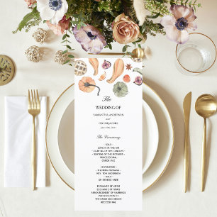 Trendy Colourful Watercolor Pumpkin Autumn Vibes Menu