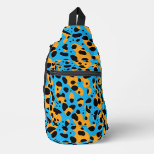 Trendy Colourful Wild Leopard Pattern Name Sling Bag