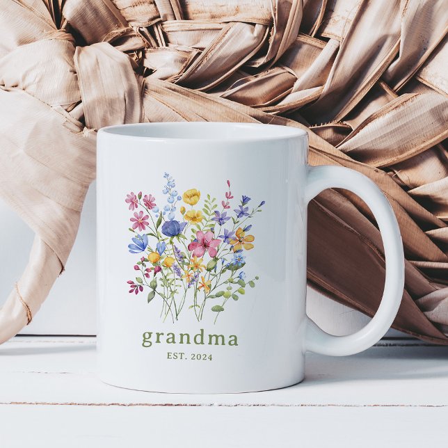 Trendy Colourful Wildflowers | Grandma Coffee Mug (Creator Uploaded)