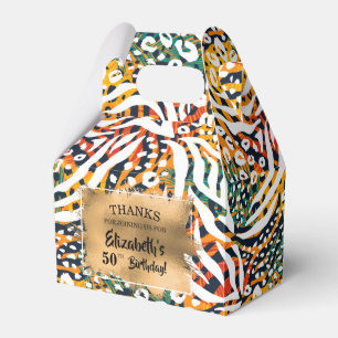 Trendy Colourful Zebra Animal Print Favour Box