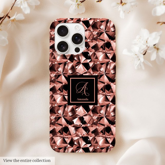 Trendy Colours iPhone 14 Case Rose Gold and Black (Trendy Colors iPhone 14 Case Rose Gold and Black)