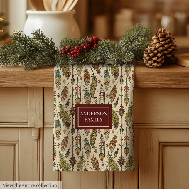 Trendy Colours Kitchen Towel Boho Custom Name Gift (Trendy Colors Kitchen Towel Boho Custom Name Gift)