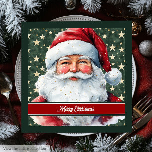 Trendy Colours Santa Claus Holiday Napkins