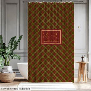 Trendy Colours Shower Curtain Rustic Autumn Plaid