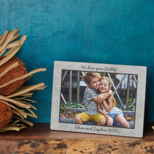 Trendy Concrete Personalised Name Photo Plaque (Creator Uploaded)