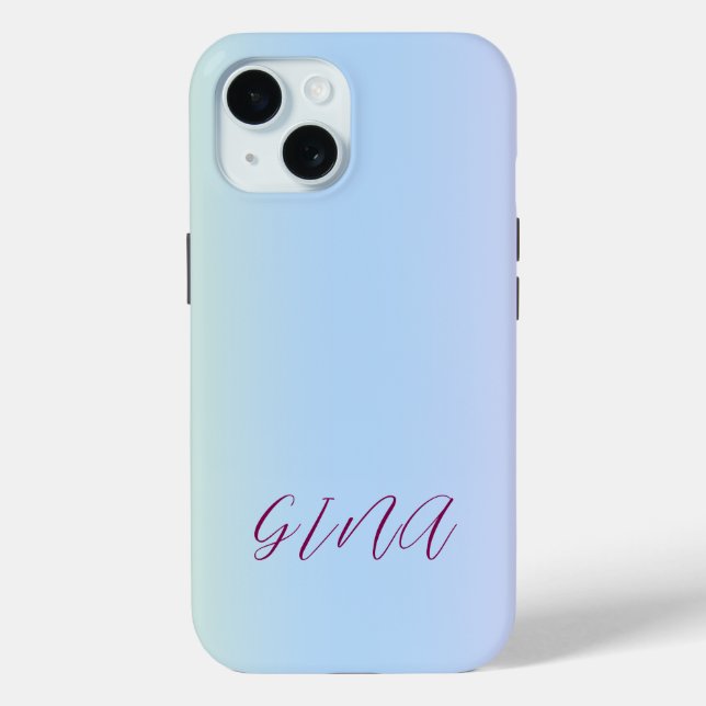 Trendy Contemporary  Name Light Blue Case-Mate iPhone Case (Back)