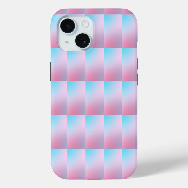 Trendy Contemporary Teal Pink Blue Case-Mate iPhone Case (Back)