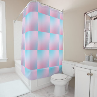 Trendy Contemporary Teal Pink Blue Shower Curtain