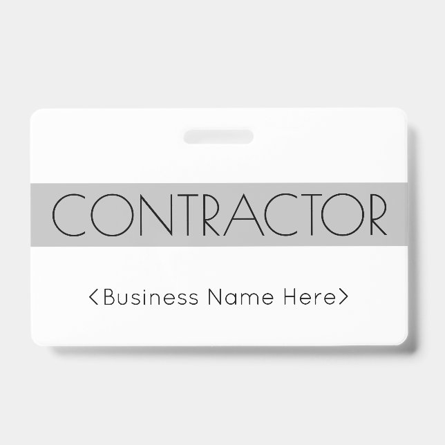 Trendy "CONTRACTOR" Badge ID Badge (Front)
