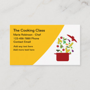 Trendy Cooking Class Chef Business Cards.  Business Card