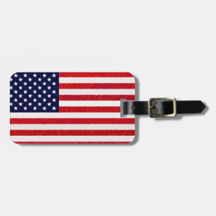 Trendy Cool American Flag Luggage Tag