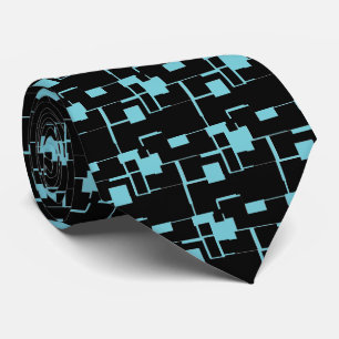 Trendy Cool Black/Blue Pattern Tie