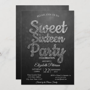 Trendy Cool Bokeh Sweet 16 Party Invitation