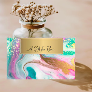  Trendy Cool Colourful Gold Marble Confetti  Discount Card
