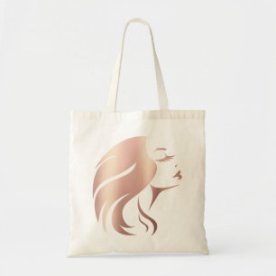 Trendy Cool Girl Face Silhouette Tote Bag