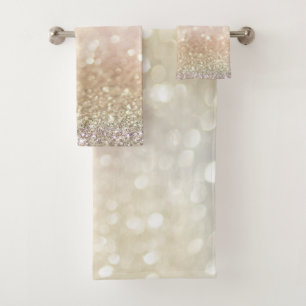 Trendy Cool Glitter Bokeh Bath Towel Set