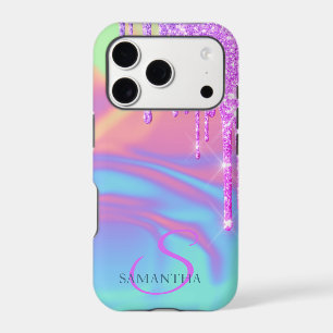 Trendy Cool Glitter Drips Ombre Holographic