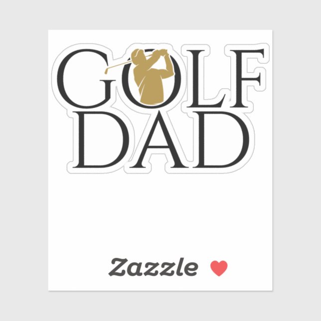 Trendy Cool "GOLF DAD" Gold Custom Cut Vinyl (Sheet)