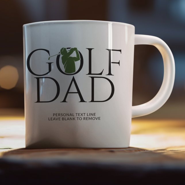 Trendy Cool "GOLF DAD" Green Coffee Mug (Creator Uploaded)