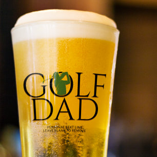 Trendy Cool "GOLF DAD" Green Pint Glass