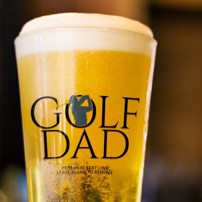 Trendy Cool "GOLF DAD" Navy Blue Pint Glass (Creator Uploaded)