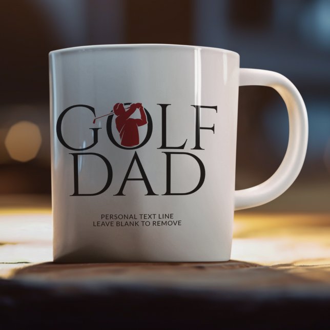 Trendy Cool "GOLF DAD" Red Coffee Mug (Creator Uploaded)
