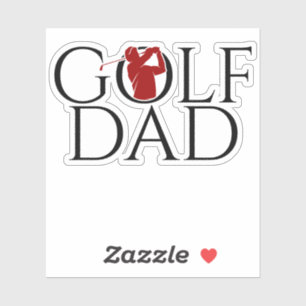 Trendy Cool "GOLF DAD" Red Custom Cut Vinyl