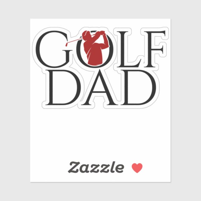 Trendy Cool "GOLF DAD" Red Custom Cut Vinyl (Sheet)
