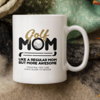 Trendy Cool "GOLF MOM" Gold Typography Pint
