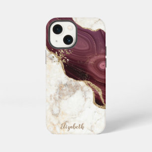 Trendy Cool Marble,Burgundy Gold iPhone 13 Mini Case