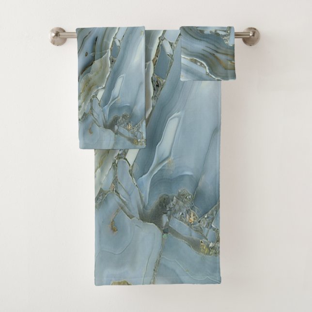 Trendy Cool Marble Pattern Bath Towel Set (Insitu)