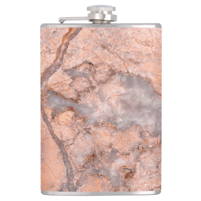 Trendy Cool Marble Stone Texture Hip Flask (Front)