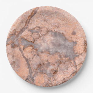 Trendy Cool Marble Stone Texture Paper Plate