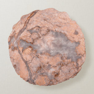 Trendy Cool Marble Stone Texture Round Cushion