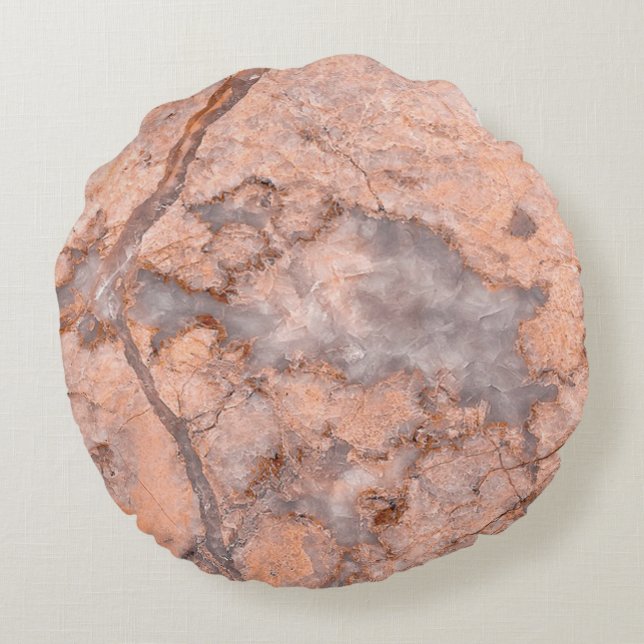 Trendy Cool Marble Stone Texture Round Cushion (Back)