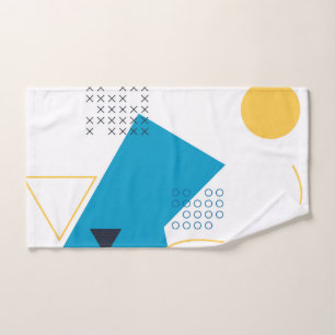 Trendy, cool, urban geometric Memphis illustration Hand Towel