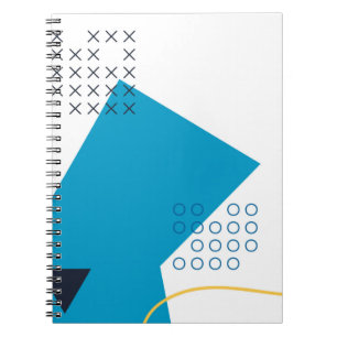 Trendy, cool, urban geometric Memphis illustration Notebook