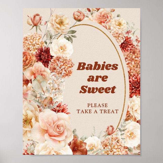 Trendy copper blush and burgundy babies are sweet poster (Front)