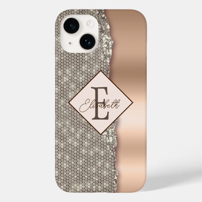 Trendy Copper Diamonds Case-Mate iPhone Case (Back)