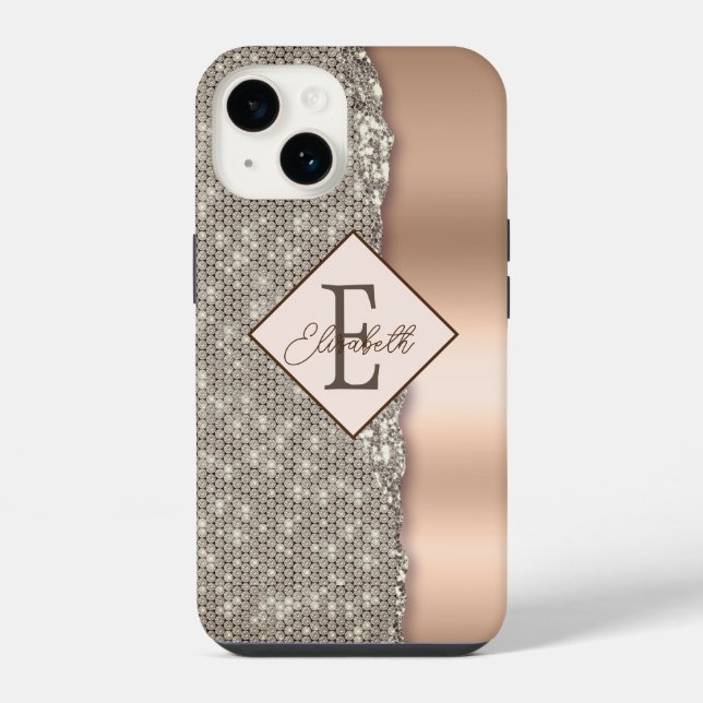 Trendy Copper Diamonds iPhone Case (Back)