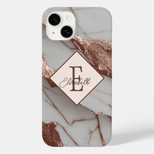 Trendy Copper Glitter Marble Case-Mate iPhone 14 Case