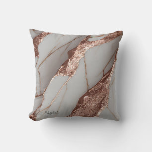 Trendy Copper Glitter Marble Cushion