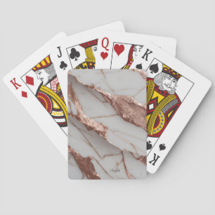 Trendy Copper Glitter Marble Playing Cards