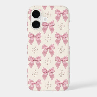Trendy Coquette Pastel Pink Silk Bows and Pearls S