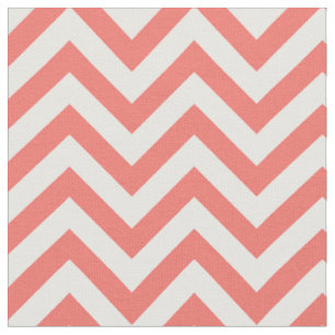 Trendy Coral Chevron Pattern Fabric