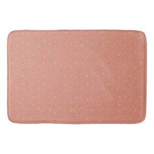 Trendy Coral & Gold Boho Arrows Bath Mat