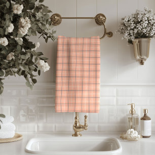 Trendy Coral Plaid Towels Sleek and Subtle Look