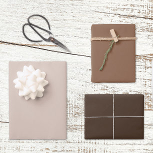 Trendy Country Rustic Brown Solid Colour  Wrapping Paper Sheet