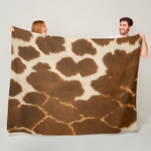 Trendy Cow Faux Leather Elegant Collection Fleece Blanket