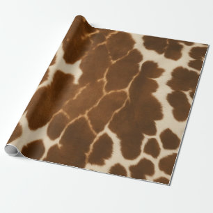 Trendy Cow Faux Leather Elegant Collection Wrapping Paper